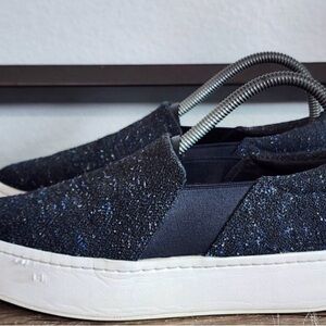 Vince Blue Tweed Slip-On Platform Slip-Ons | 7.5